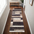 12' Black Brown And Beige Patchwork Runner Rug